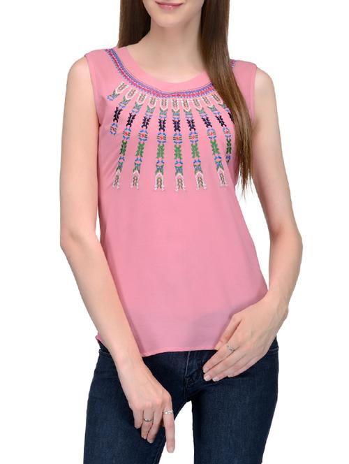women's straight round neck top - 12902336 - Very Small Image - 1