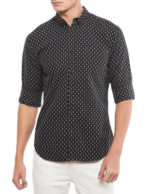 black cotton printed t-shirt - 12904172 - Very Small Image - 1