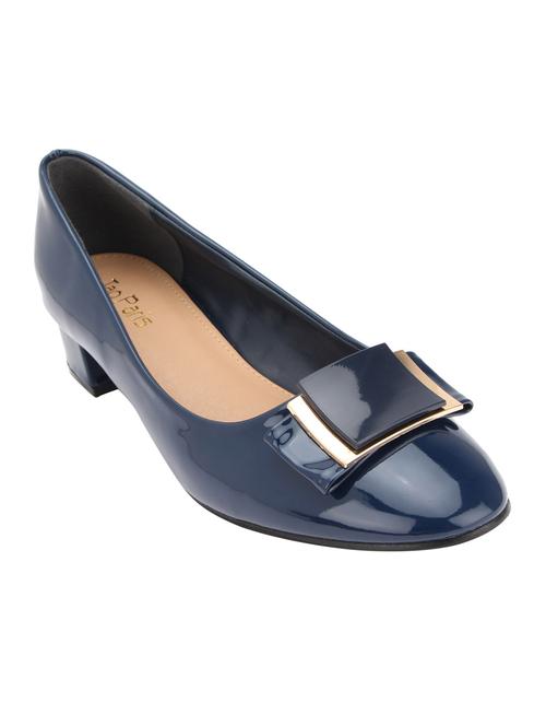 blue leather slip on pumps - 12904318 - Very Small Image - 1