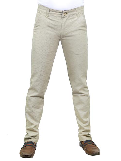 beige cotton chinos printed casual trouser - 12904355 - Very Small Image - 1