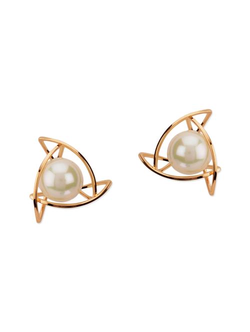 white metal studs earrings - 12904644 - Very Small Image - 1