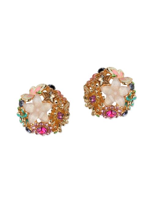 multi colored brass studs earrings - 12904645 - Very Small Image - 1