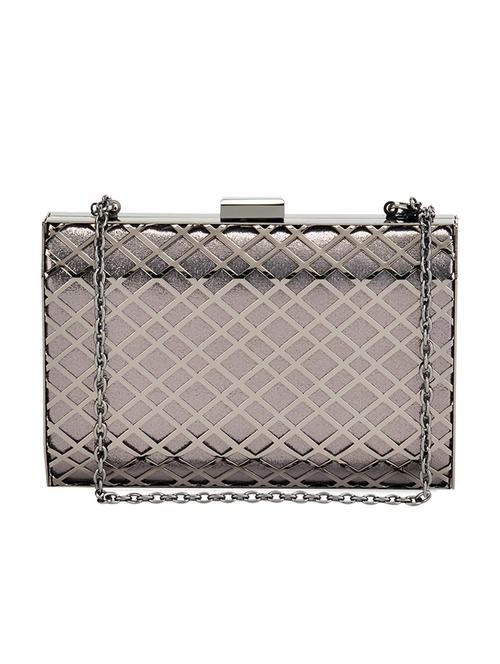 grey leatherette clutch - 12904881 - Very Small Image - 1