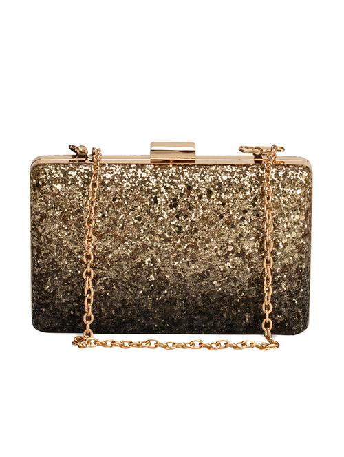 gold leatherette clutch - 12904892 - Very Small Image - 1