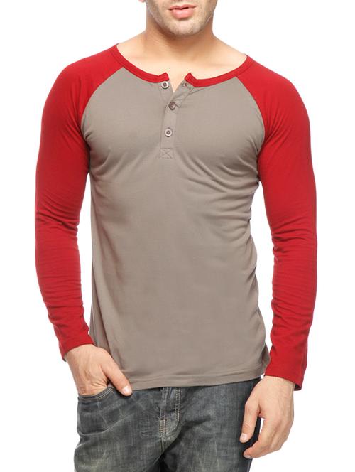 taupe cotton raglan t-shirt - 12908461 - Very Small Image - 1