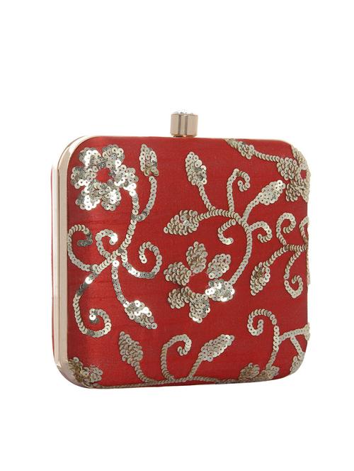 red polyester clutch - 12909217 - Very Small Image - 1