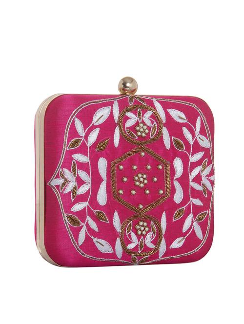 pink polyester clutch - 12909230 - Very Small Image - 1