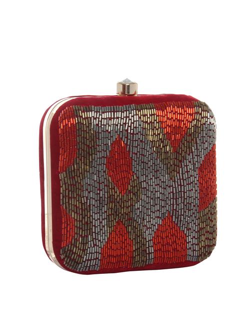 red polyester clutch - 12909239 - Very Small Image - 1