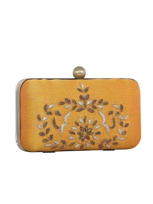 golden polyester clutch - 12909268 - Very Small Image - 1