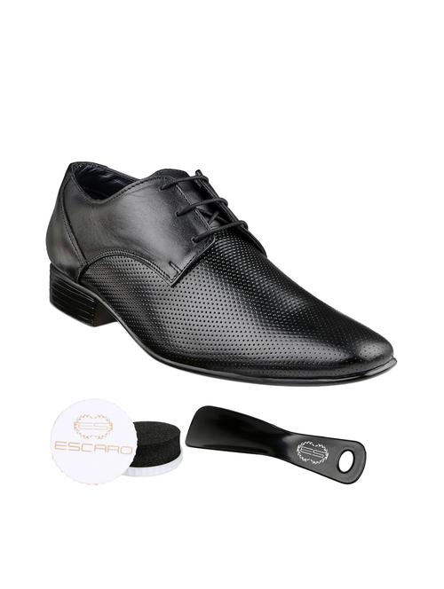 black leatherette lace up derby - 12909383 - Very Small Image - 1