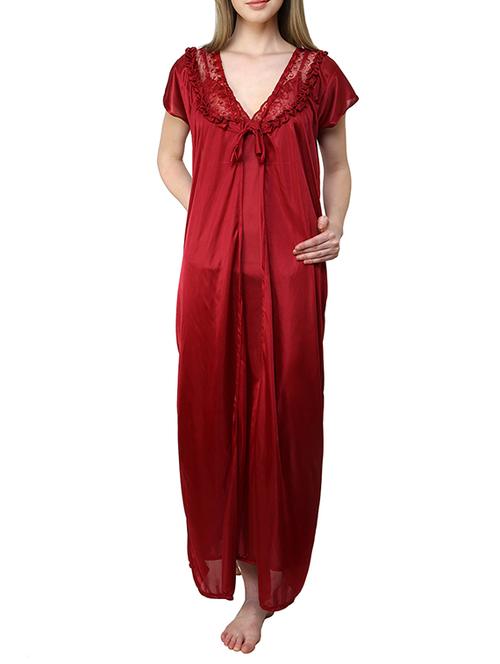 lace detail nighty and robe set - 12909832 - Very Small Image - 1