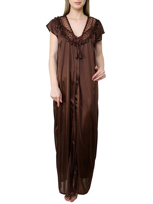 lace detail nighty and robe set - 12909838 - Very Small Image - 1