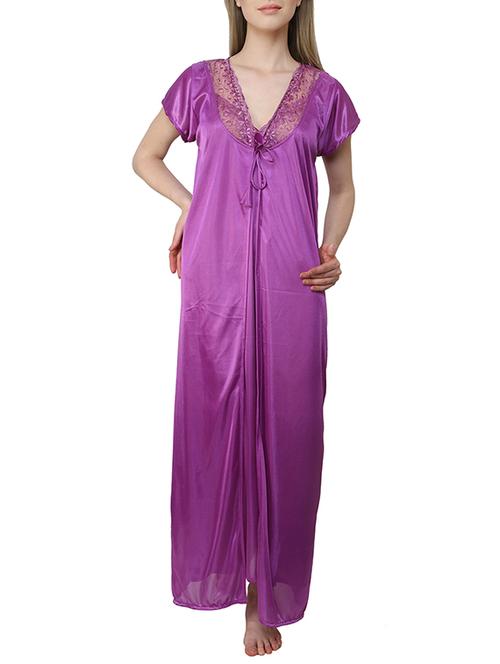 lace detail nighty and robe set - 12909840 - Very Small Image - 1