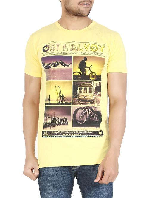 yellow cotton graphic t-shirt - 12910914 - Very Small Image - 1
