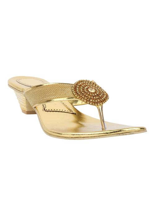 gold leatherette sandals - 12911331 - Very Small Image - 1