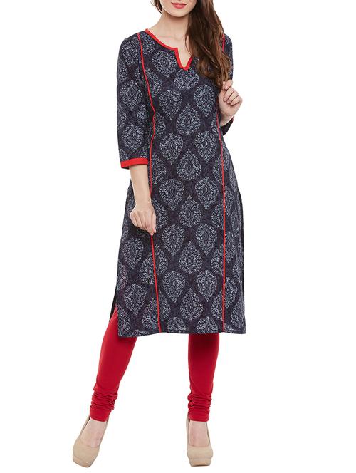 azira black printed straight kurta - 12911722 - Very Small Image - 1