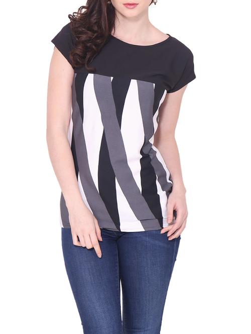 black poly crepe top - 12912711 - Very Small Image - 1