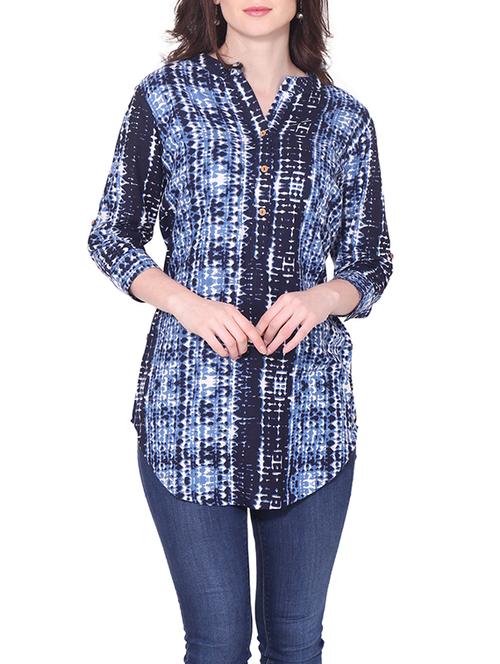 blue rayon regular top - 12912715 - Very Small Image - 1