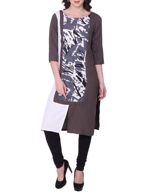 printed straight kurta - 12912721 - Very Small Image - 1