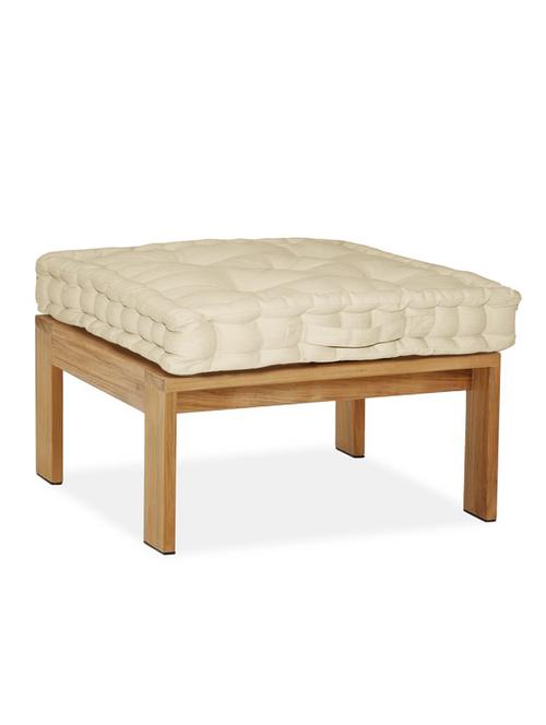 lushomes off-white comfy cotton box cushion with 5 knots & a handle for convenience - 12913369 - Very Small Image - 1