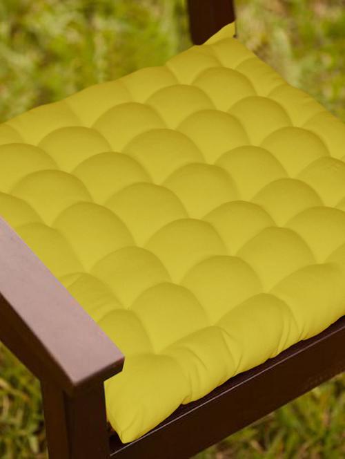 lushomes green comfy cotton chair cushion with 36 knots & 4 tie backs - 12913388 - Very Small Image - 1