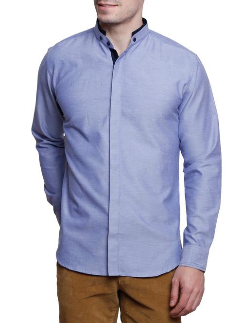 light blue cotton casual shirt - 12913594 - Very Small Image - 1