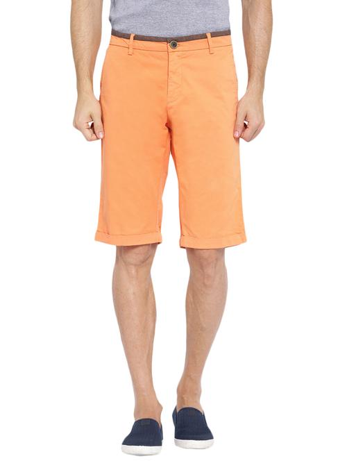 orange solid bermuda shorts - 12914482 - Very Small Image - 1
