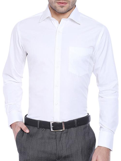 solid white cotton formal shirt - 12915254 - Very Small Image - 1