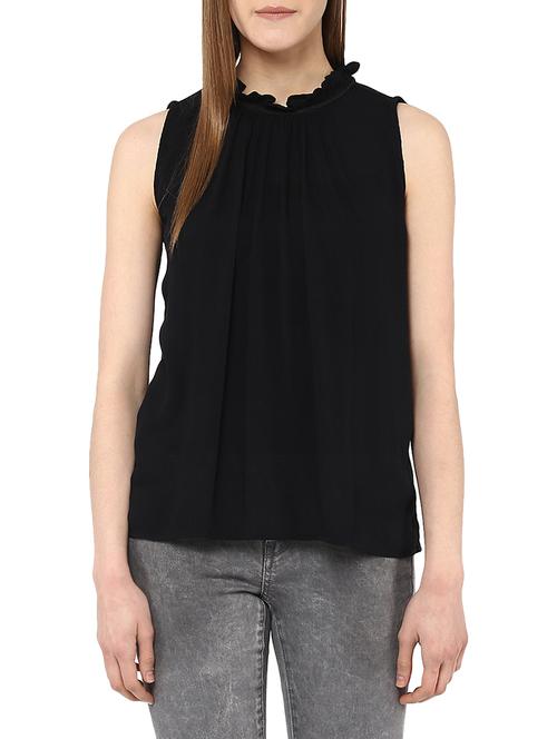 black viscose regular top - 12915490 - Very Small Image - 1