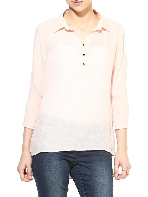 pink rayon high low top - 12917505 - Very Small Image - 1