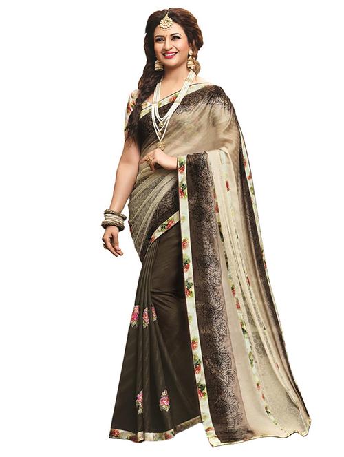 multi colored georgette printed saree with blouse - 12917600 - Very Small Image - 1