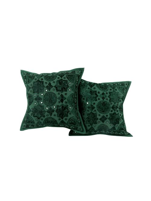 rajrang embroidered with mirror work cotton set of 2 cushion cover - 12918898 - Very Small Image - 1