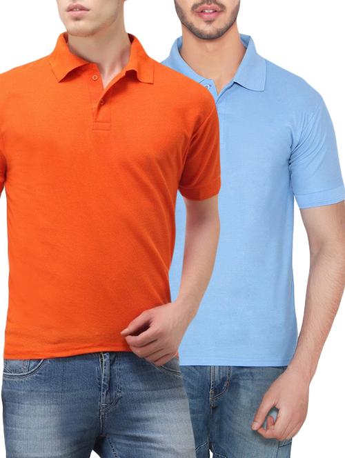 orange blue set of 2 polyester t-shirt - 12921314 - Very Small Image - 1