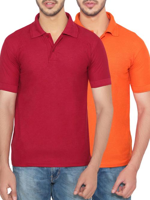 red orange set of 2 polo t-shirt - 12921358 - Very Small Image - 1