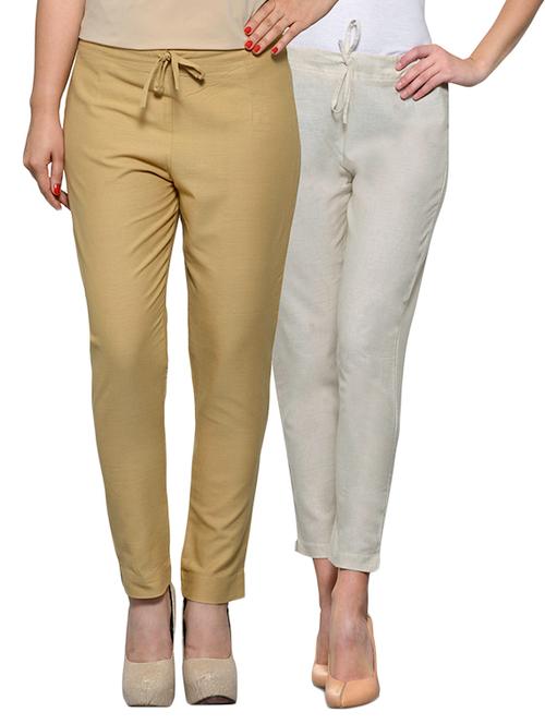 multicolored khadi cotton pants combo - 12922873 - Very Small Image - 1