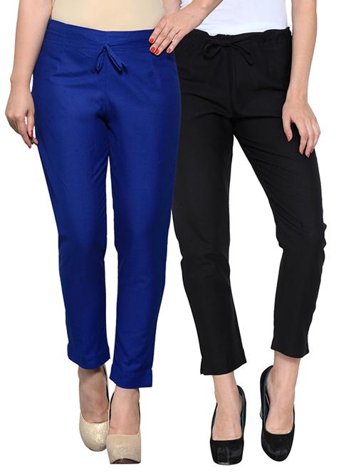 multicolored khadi cotton tapered pants combo - 12922880 - Very Small Image - 1