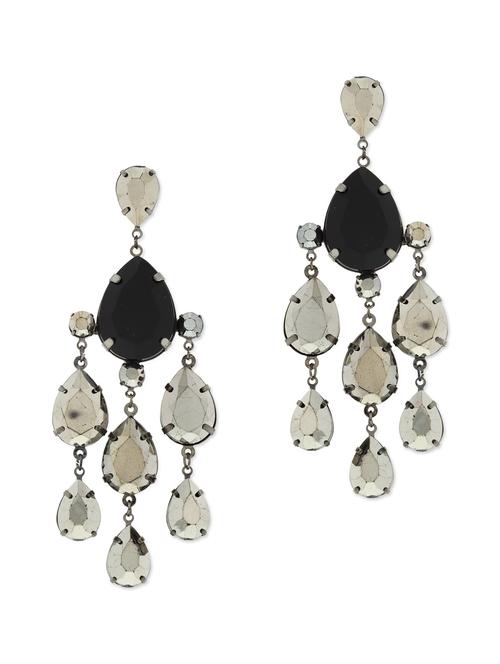 black and grey stone studded earrings - 1292450 - Very Small Image - 1