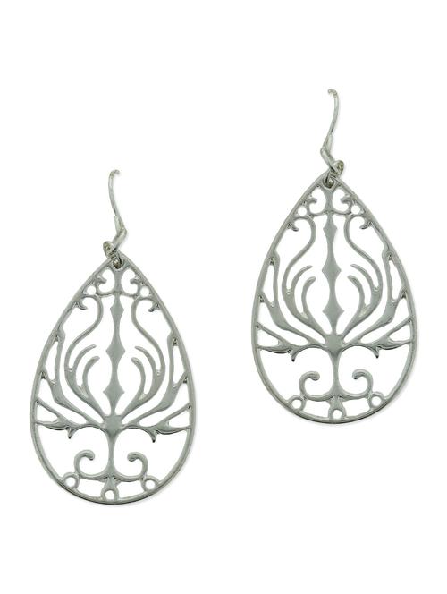 silver carved metallic earrings - 1292463 - Very Small Image - 1