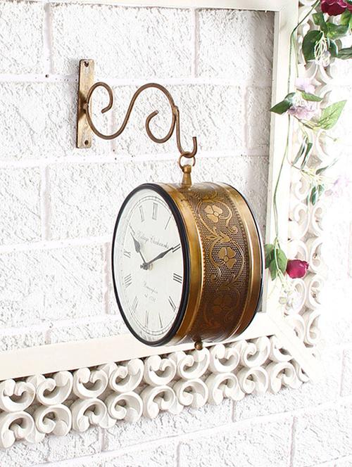 golden brass plated double sided station clock - 1292803 - Very Small Image - 1