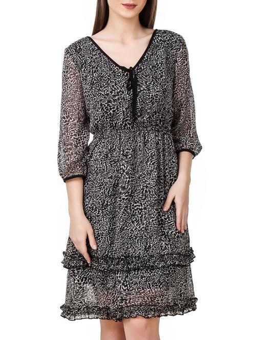 black polyester aline dress - 12928743 - Very Small Image - 1