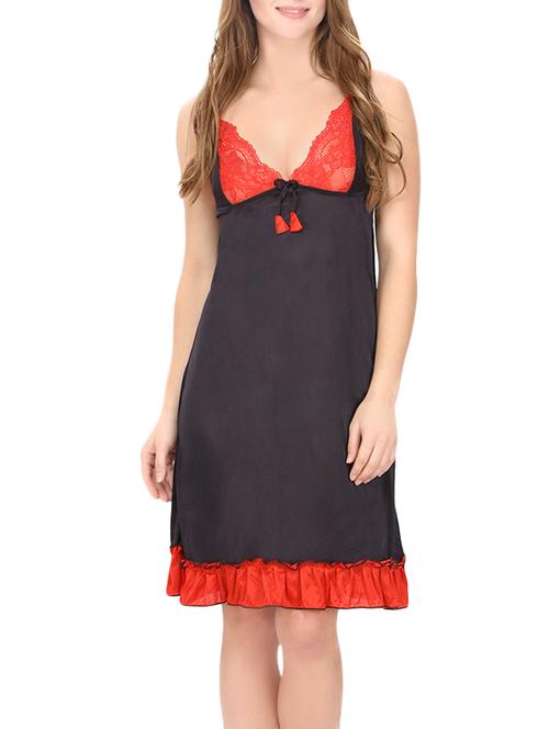 black satin babydoll - 12929131 - Very Small Image - 1