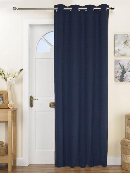 lushomes fabiana navy blue curtains with coordinating tie back for long door (single pc) - 12929537 - Very Small Image - 1