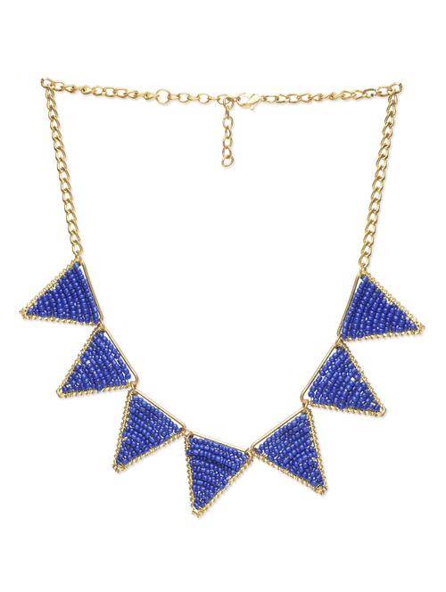 blue and gold triangle spike beads necklace - 1293012 - Very Small Image - 1
