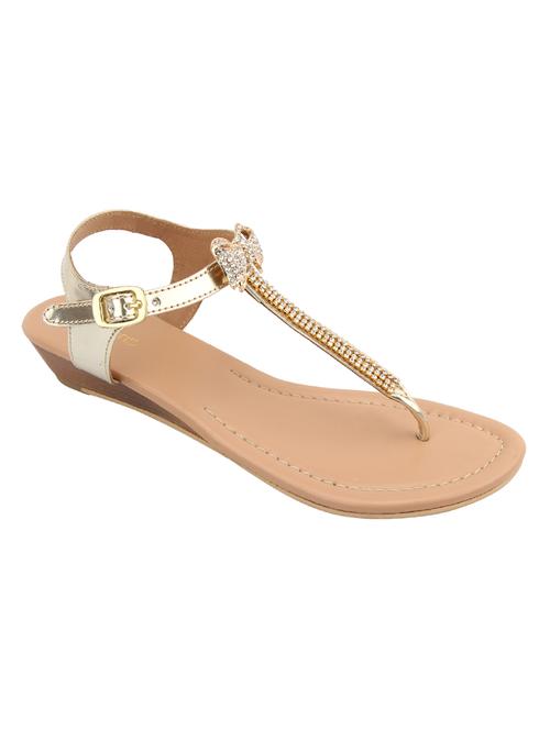 gold ankle strap embellished sandal - 12931430 - Very Small Image - 1