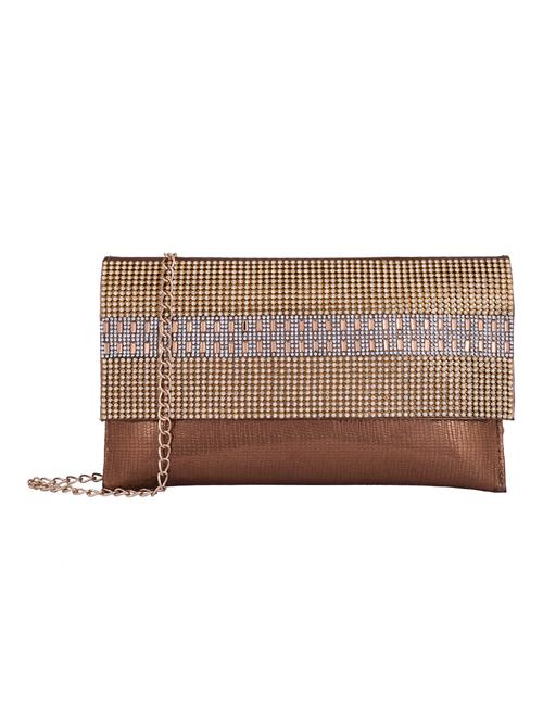 brown leatherette clutch - 12931494 - Very Small Image - 1