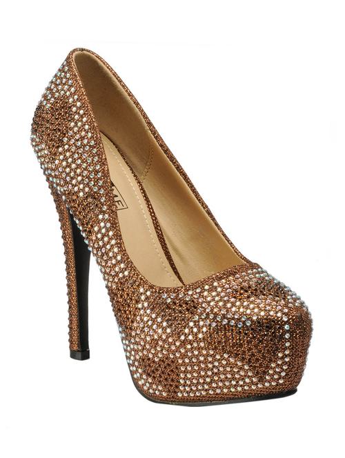 brown leatherette slip on pumps - 12933720 - Very Small Image - 1