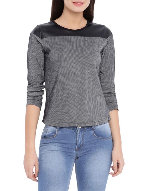 women's straight round neck top - 12933817 - Very Small Image - 1
