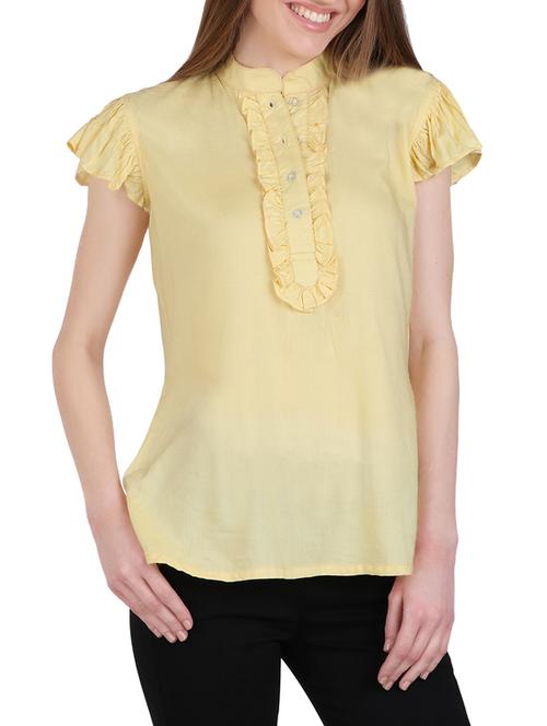 yellow viscose regular top - 12934101 - Very Small Image - 1