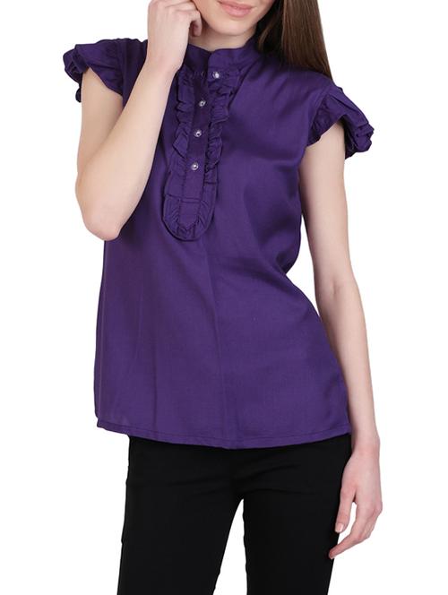 purple viscose regular top - 12934103 - Very Small Image - 1
