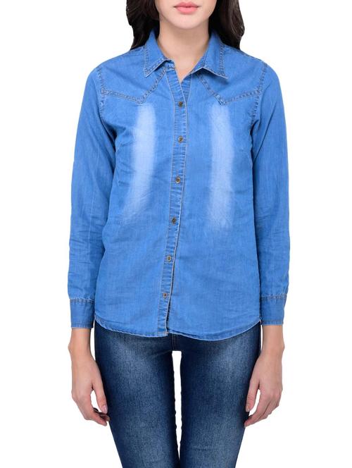 blue denim regular shirt - 12934773 - Very Small Image - 1